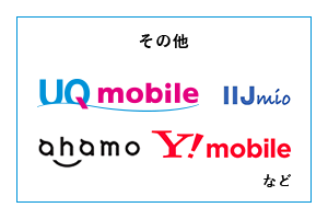 UQ mobile,IIjmioひかり,ahamo,Y!mobileなど